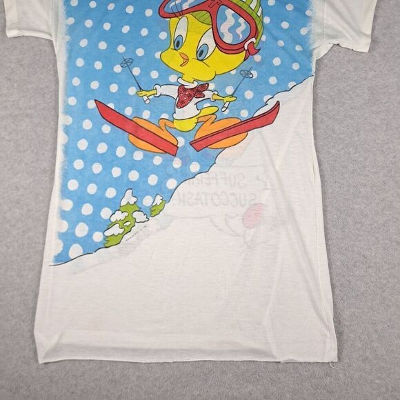 Vintage Tweety Bird Sleep Shirt Long Womens XL 1985 Warner Bros Single Stitch - Picture 3 of 16